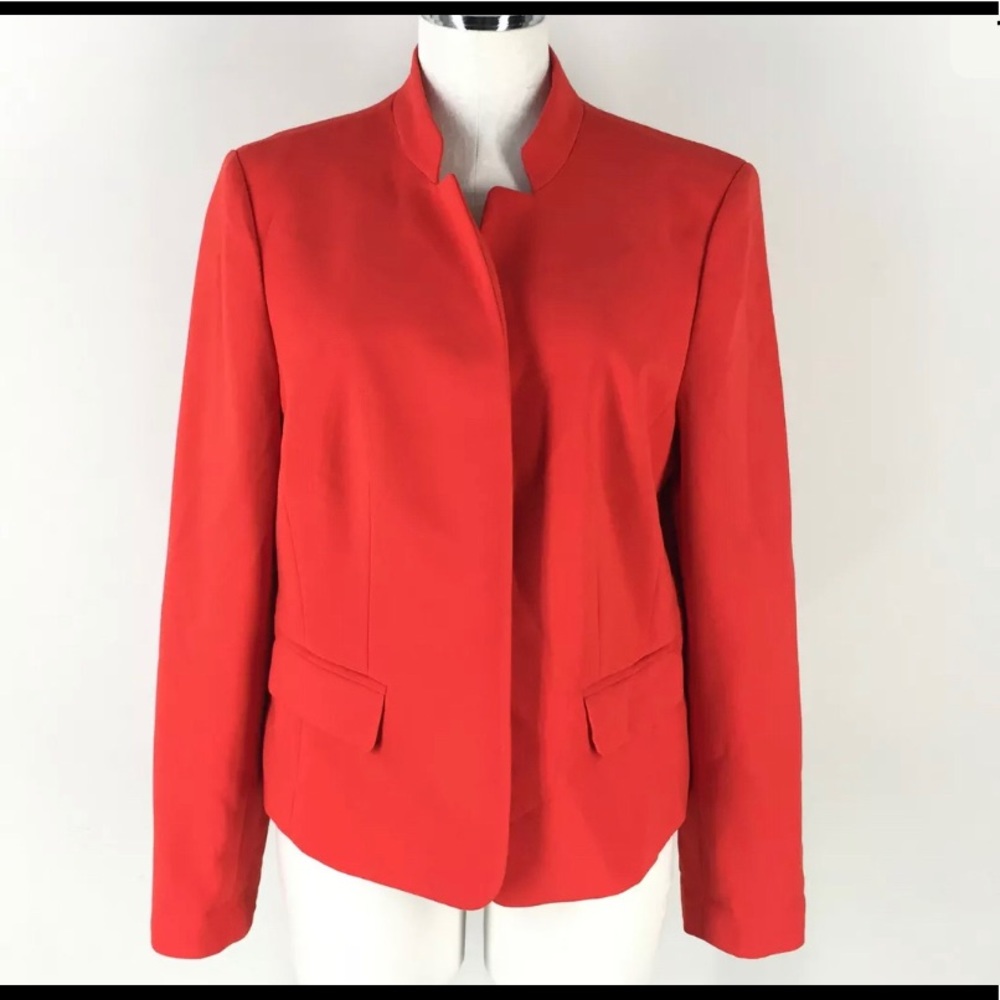 New Ann Taylor Loft  Flame Red Orange Open Blazer